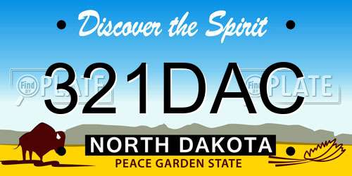 321DAC North Dakota License Plate