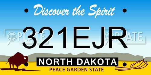 321EJR North Dakota License Plate