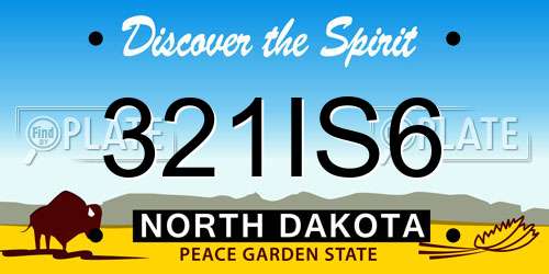 321IS6 North Dakota License Plate