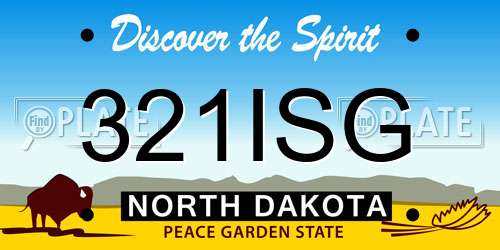 321ISG North Dakota License Plate