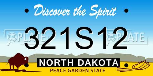 321S12 North Dakota License Plate