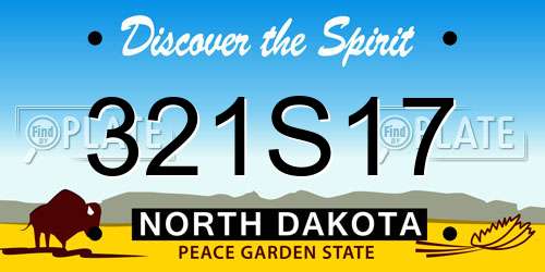 321S17 North Dakota License Plate