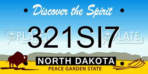 321SI7 North Dakota License Plate