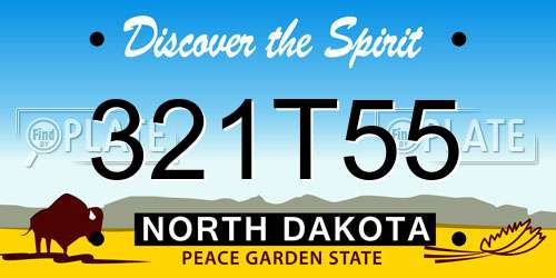 321T55 North Dakota License Plate