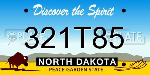 321T85 North Dakota License Plate