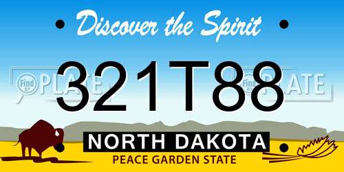 321T88 North Dakota License Plate