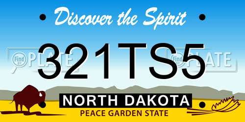 321TS5 North Dakota License Plate