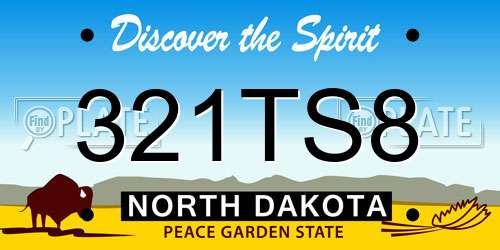 321TS8 North Dakota License Plate
