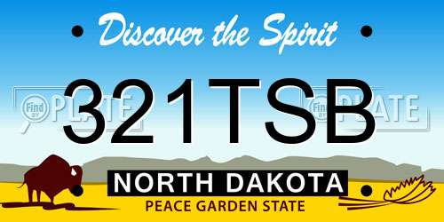 321TSB North Dakota License Plate
