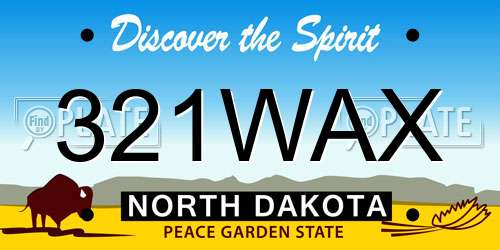 321WAX North Dakota License Plate
