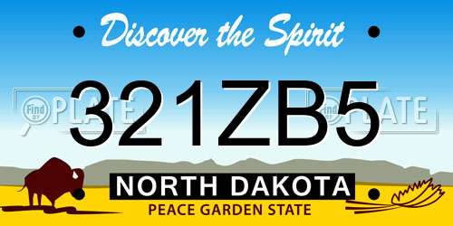 321ZB5 North Dakota License Plate