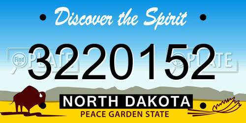 3220152 North Dakota License Plate