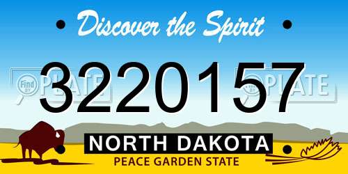 3220157 North Dakota License Plate