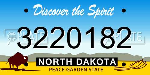 3220182 North Dakota License Plate