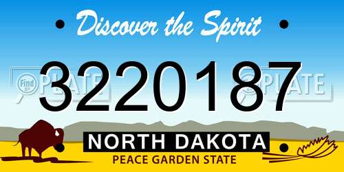 3220187 North Dakota License Plate