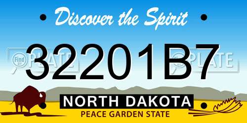 32201B7 North Dakota License Plate