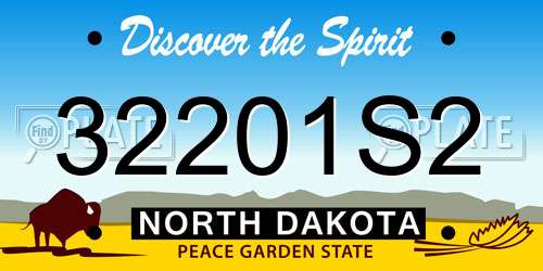 32201S2 North Dakota License Plate