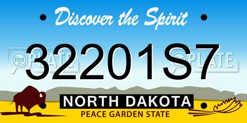 32201S7 North Dakota License Plate