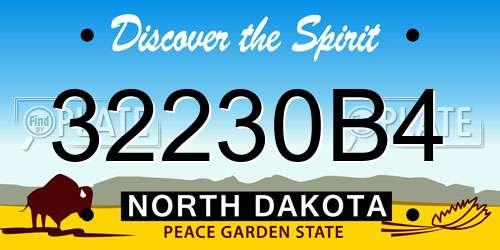 32230B4 North Dakota License Plate