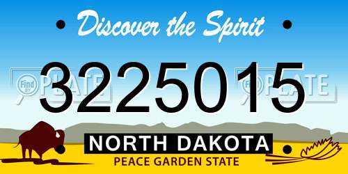 3225015 North Dakota License Plate