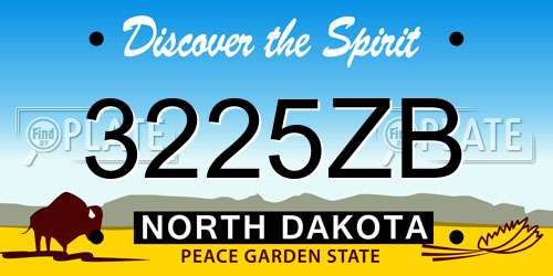 3225ZB North Dakota License Plate