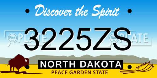 3225ZS North Dakota License Plate