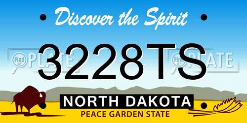 3228TS North Dakota License Plate