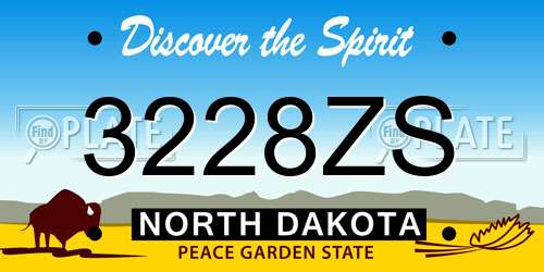 3228ZS North Dakota License Plate