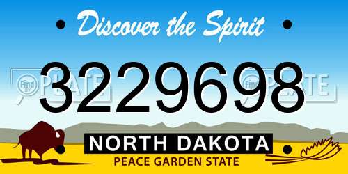 3229698 North Dakota License Plate