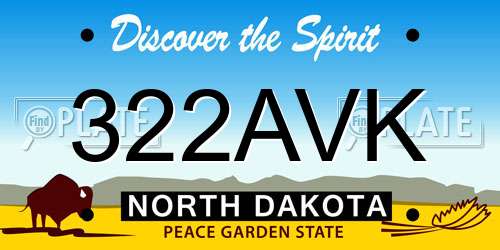 322AVK North Dakota License Plate