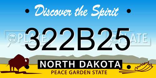322B25 North Dakota License Plate