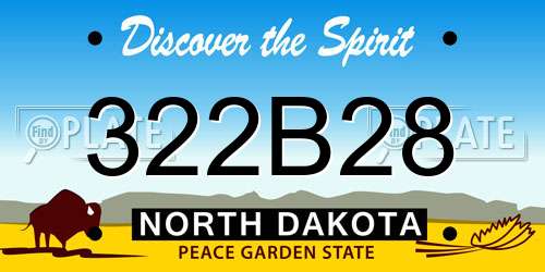 322B28 North Dakota License Plate