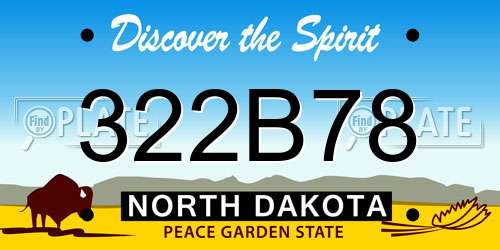 322B78 North Dakota License Plate