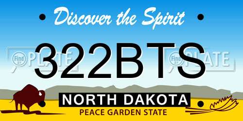 322BTS North Dakota License Plate