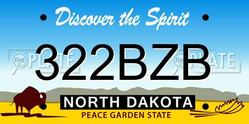 322BZB North Dakota License Plate