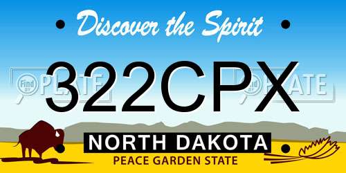 322CPX North Dakota License Plate