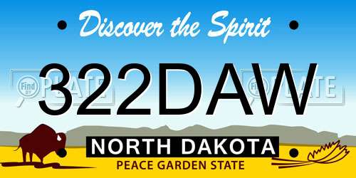 322DAW North Dakota License Plate