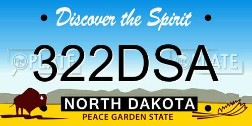 322DSA North Dakota License Plate