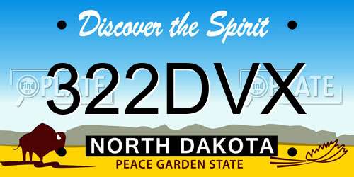 322DVX North Dakota License Plate