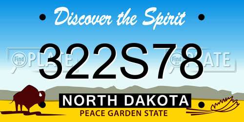 322S78 North Dakota License Plate