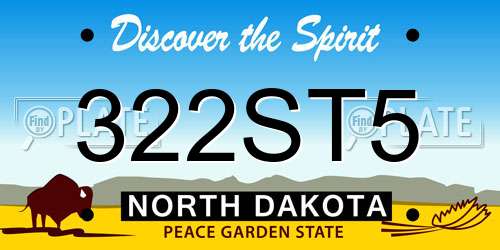 322ST5 North Dakota License Plate