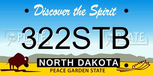 322STB North Dakota License Plate
