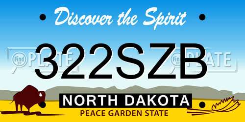 322SZB North Dakota License Plate