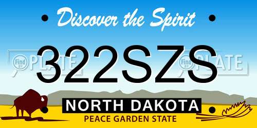 322SZS North Dakota License Plate