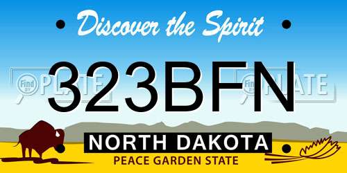 323BFN North Dakota License Plate