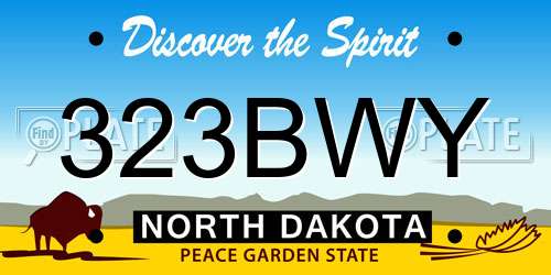 323BWY North Dakota License Plate
