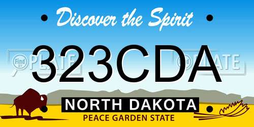 323CDA North Dakota License Plate