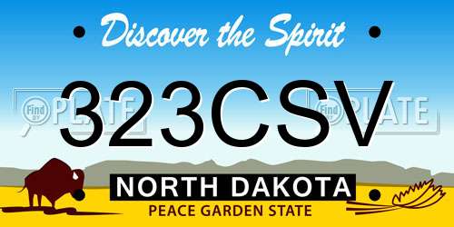 323CSV North Dakota License Plate