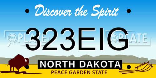 323EIG North Dakota License Plate