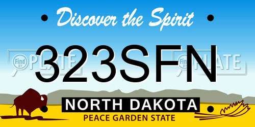 323SFN North Dakota License Plate